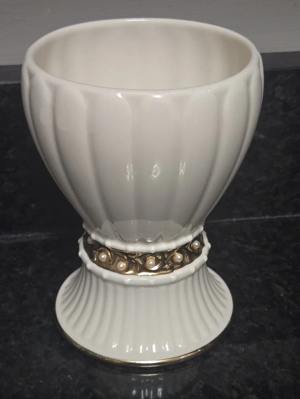 Vintage Lenox Illuminations Florentine Of Pearl Candle Storage Jar Not Lid